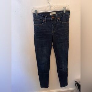 Madewell 9" High Rise Skinny Jeans Dark Denim Size 26